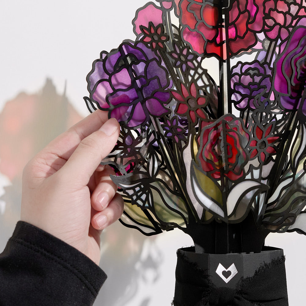 Mystic Black Cat HeartFelt Charm Card™ & Suncatcher Bouquet Bundle
