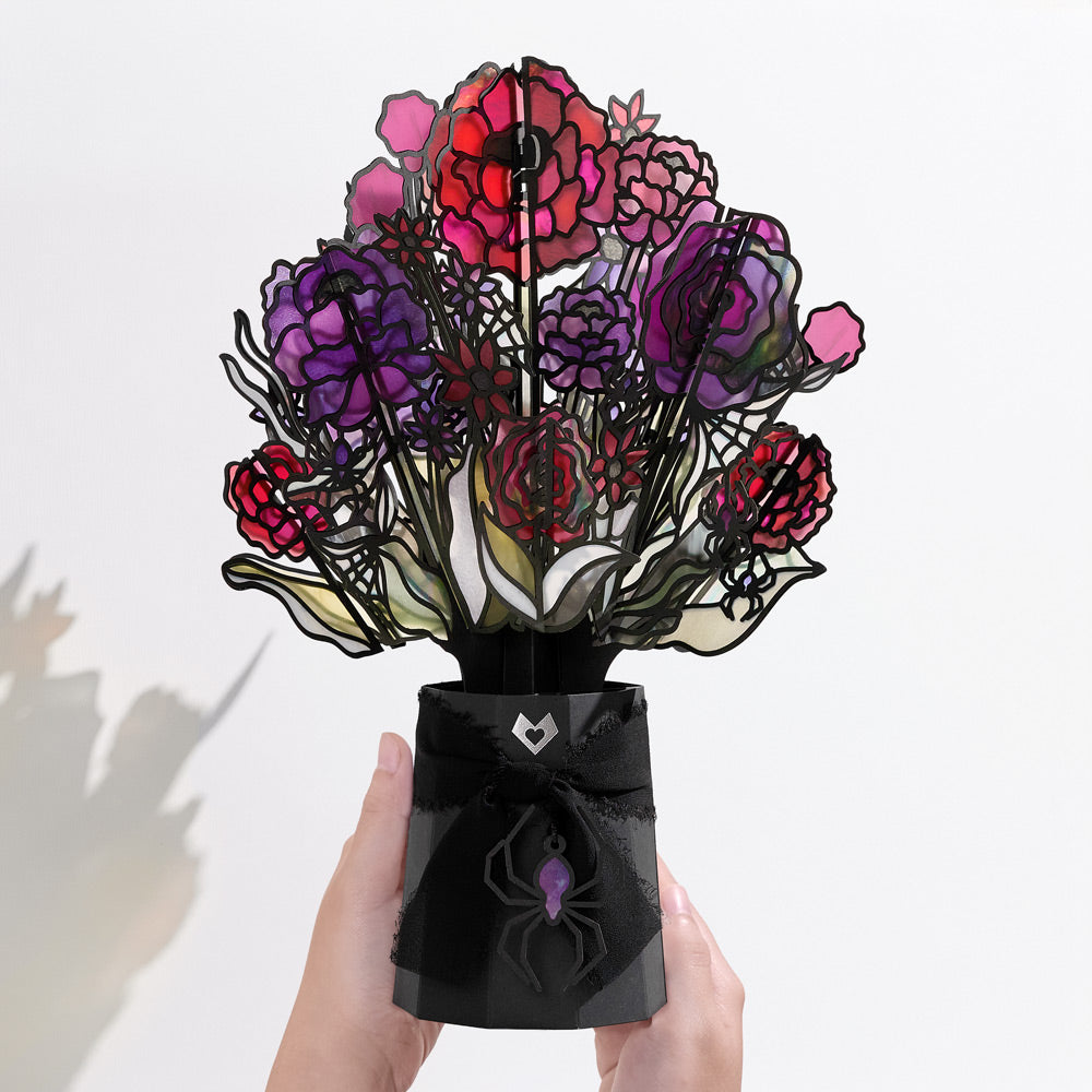Mystic Black Cat HeartFelt Charm Card™ & Suncatcher Bouquet Bundle