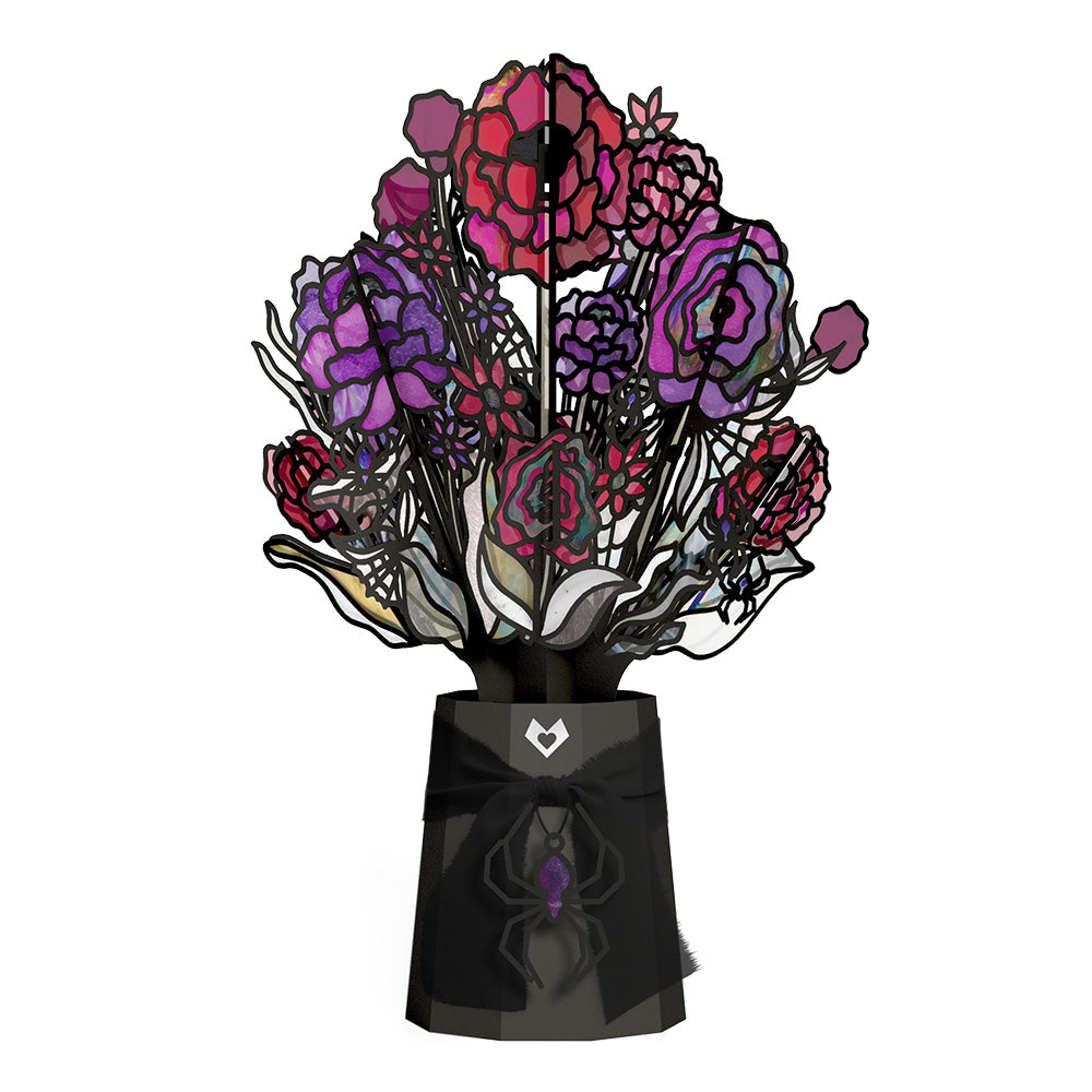 Mystic Black Cat HeartFelt Charm Card™ & Suncatcher Bouquet Bundle