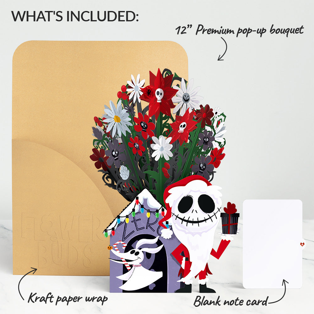 Disney Tim Burton’s The Nightmare Before Christmas Santa Jack Skellington Flower Buds Bouquet