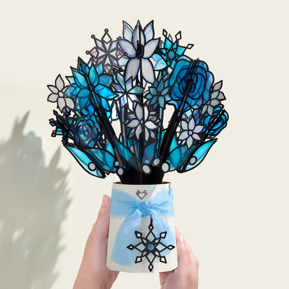 Icy Snowflake HeartFelt Charm Card™ & Suncatcher Bouquet Bundle