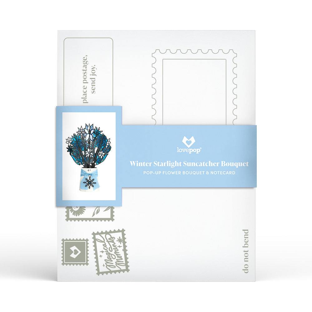 Icy Snowflake HeartFelt Charm Card™ & Suncatcher Bouquet Bundle
