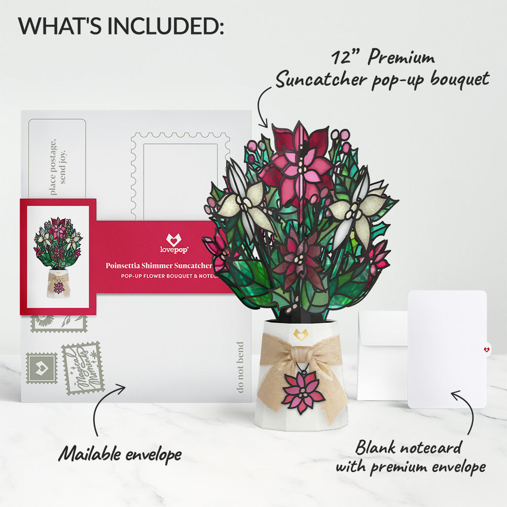 Poinsettia Shimmer Suncatcher Bouquet