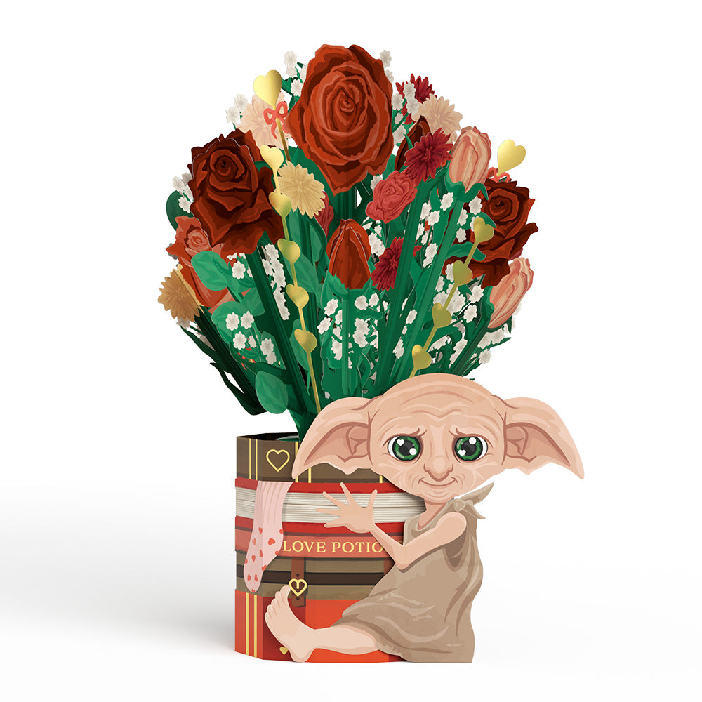 Harry Potter™ Dobby™ Valentine’s Day Pop-Up Card & Flower Buds Bouquet Bundle