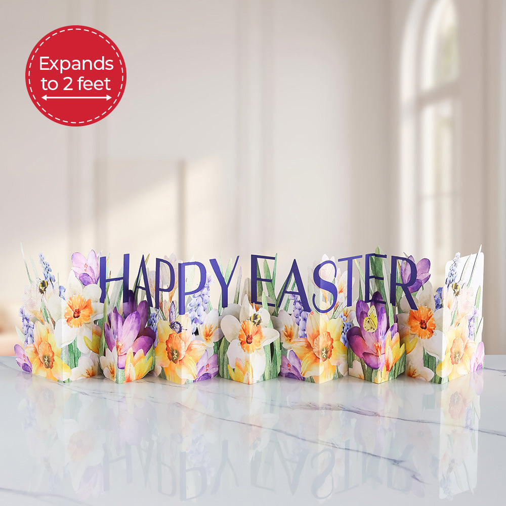 Happy Easter Floral Loooooong Card™ (Expands to 2 feet)
