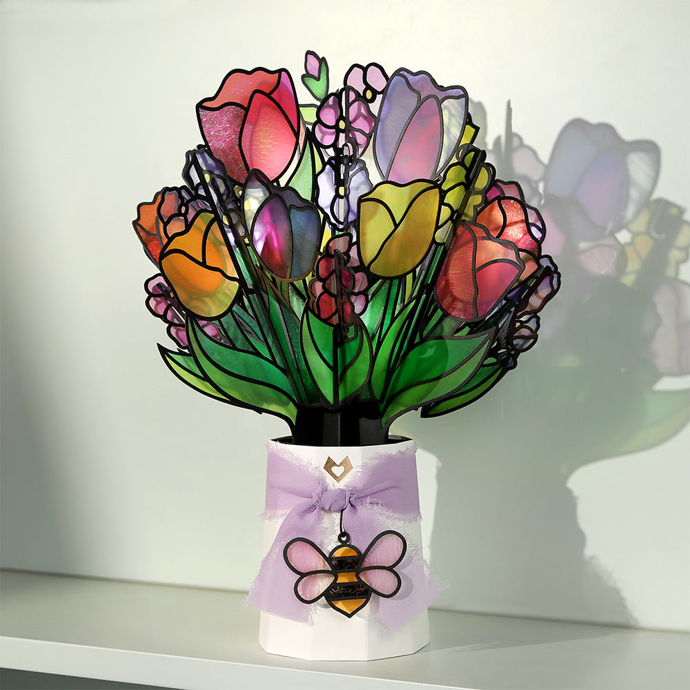 Vibrant Tulip Suncatcher Bouquet
