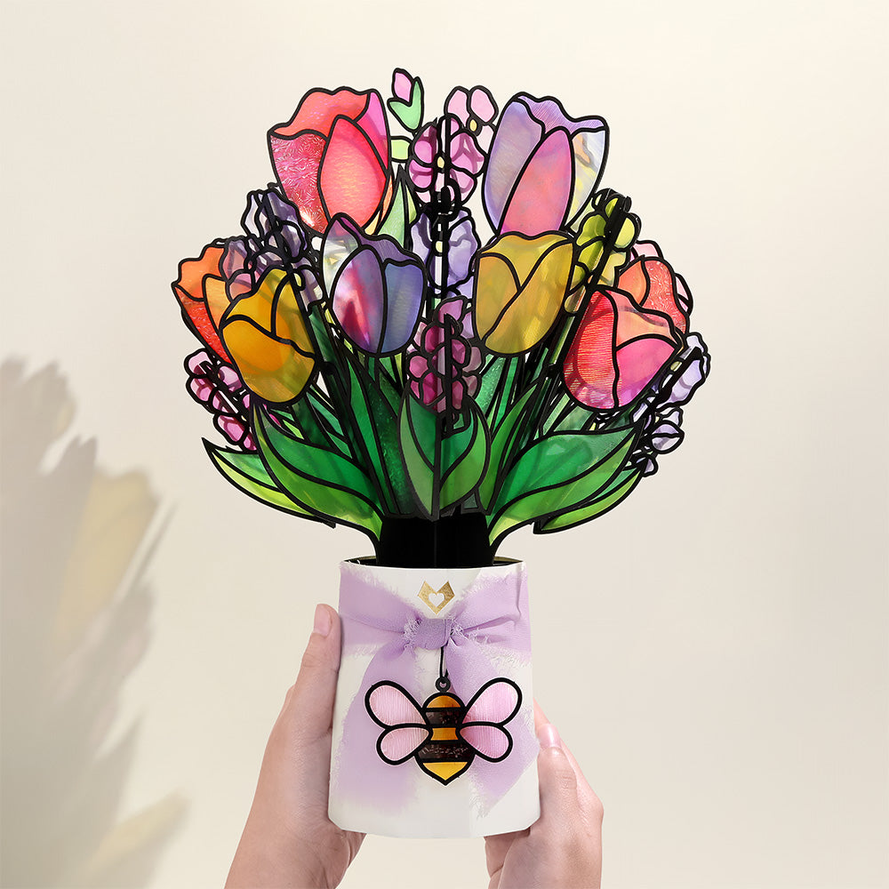 The Lord Bless You Pop-Up Card & Suncatcher Bouquet Bundle