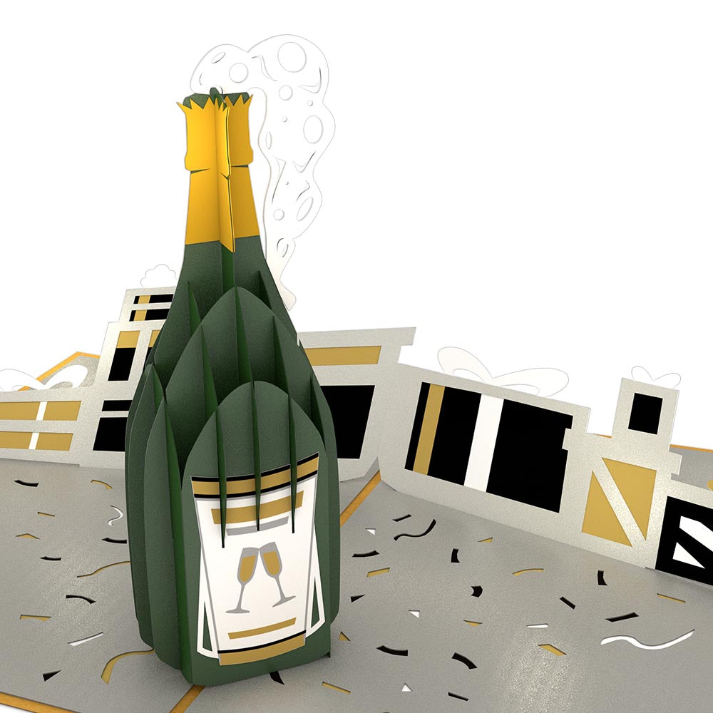 Champagne Celebration Birthday Pop-Up Card and Golden Energy Sentiment Set