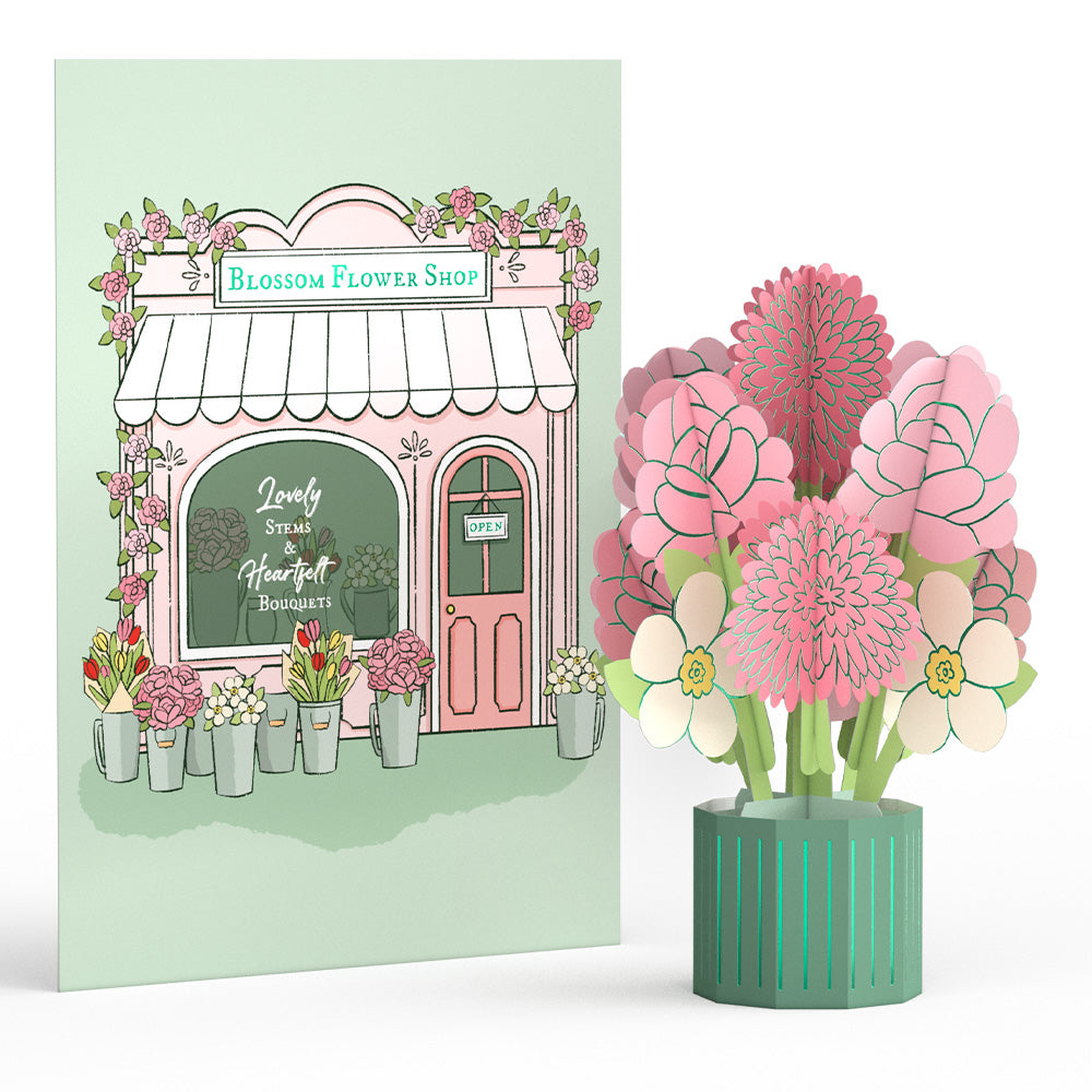Blossom Flower Shop Card with Mini Bouquet
