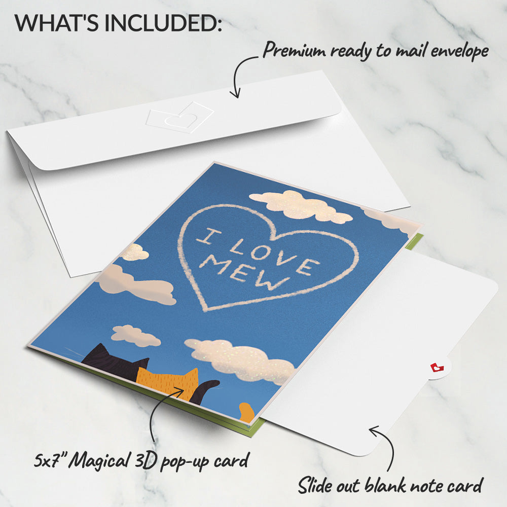 I Love Mew Cats Pop-Up Card