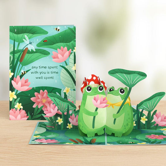 Time Well Spent Frogs Pop-Up Card