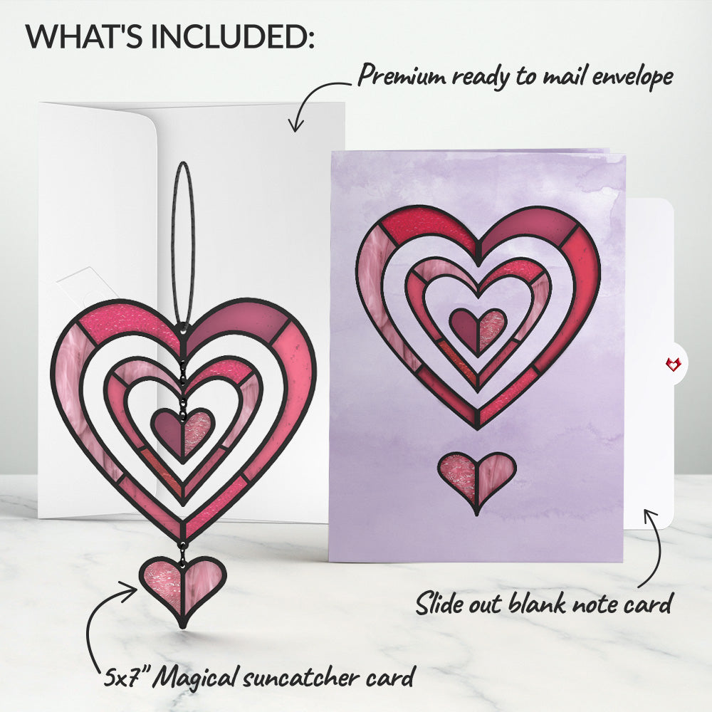 Spinning Heart Suncatcher Card