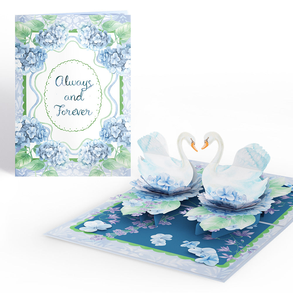 Always and Forever Swans Pop-Up Card