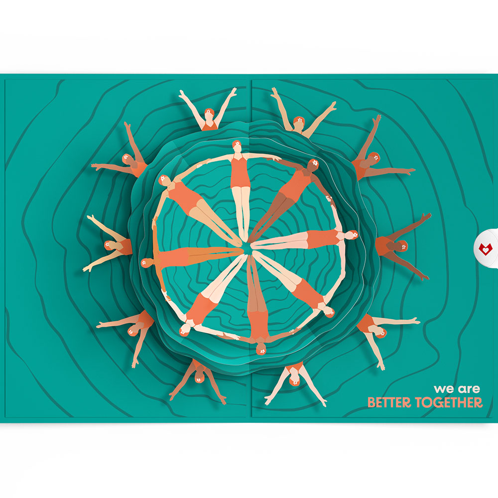 Better Together Artistic Swimmers Pop-Up Card