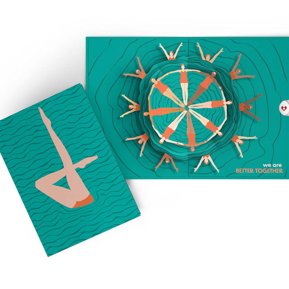 Better Together Artistic Swimmers Pop-Up Card
