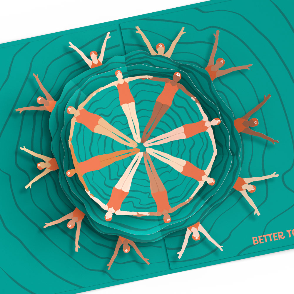 Better Together Artistic Swimmers Pop-Up Card