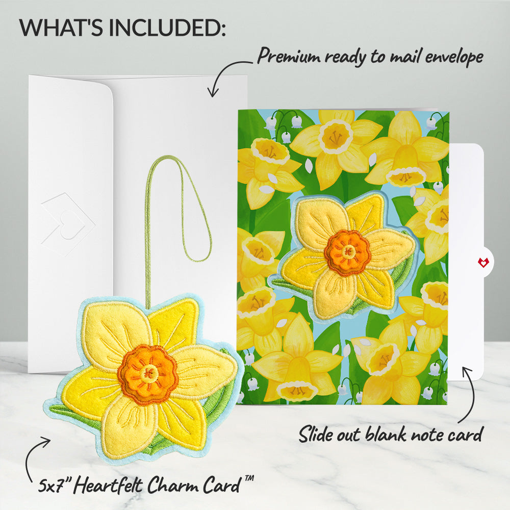 Sunny Daffodil HeartFelt Charm Card™