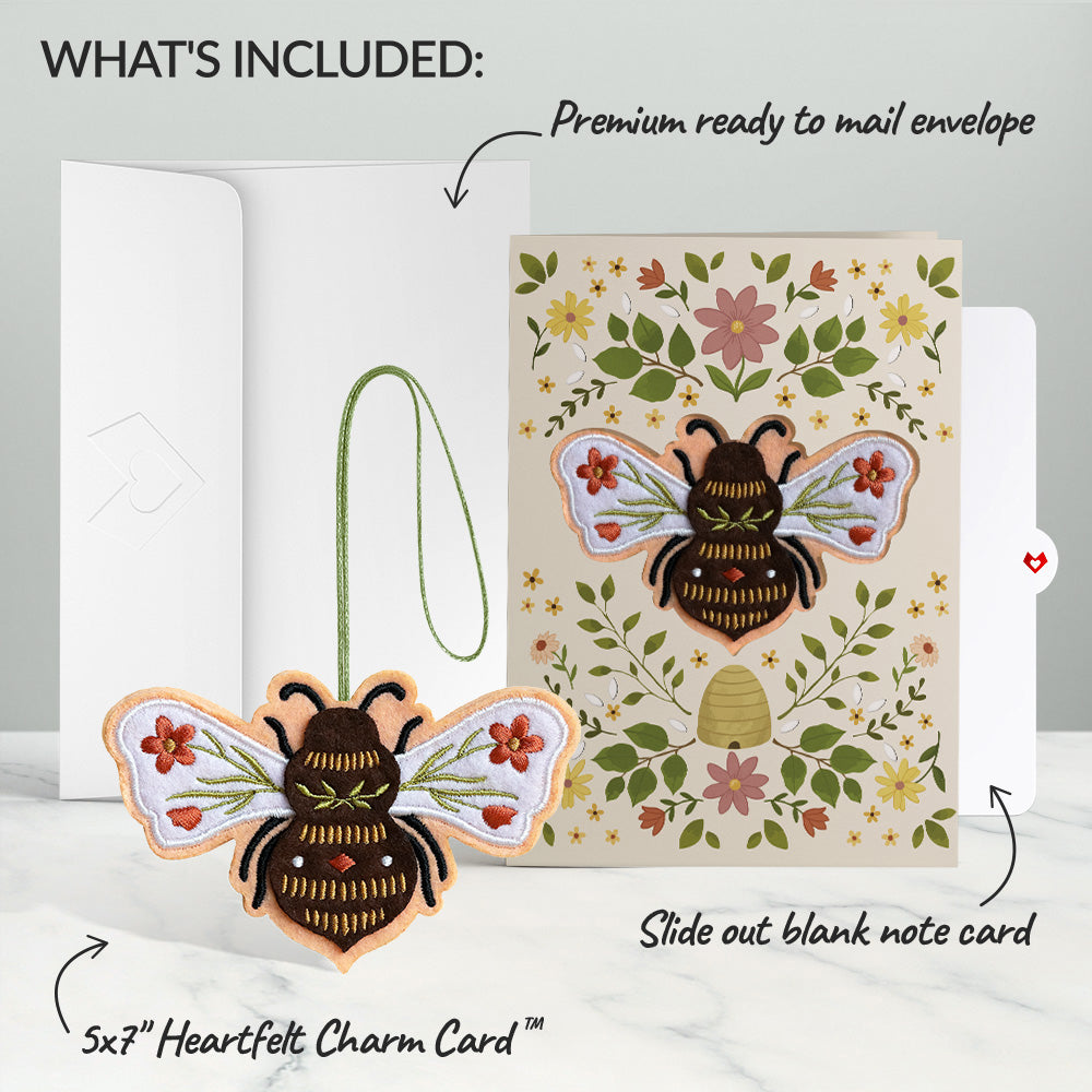 Botanical Bee HeartFelt Charm Card™