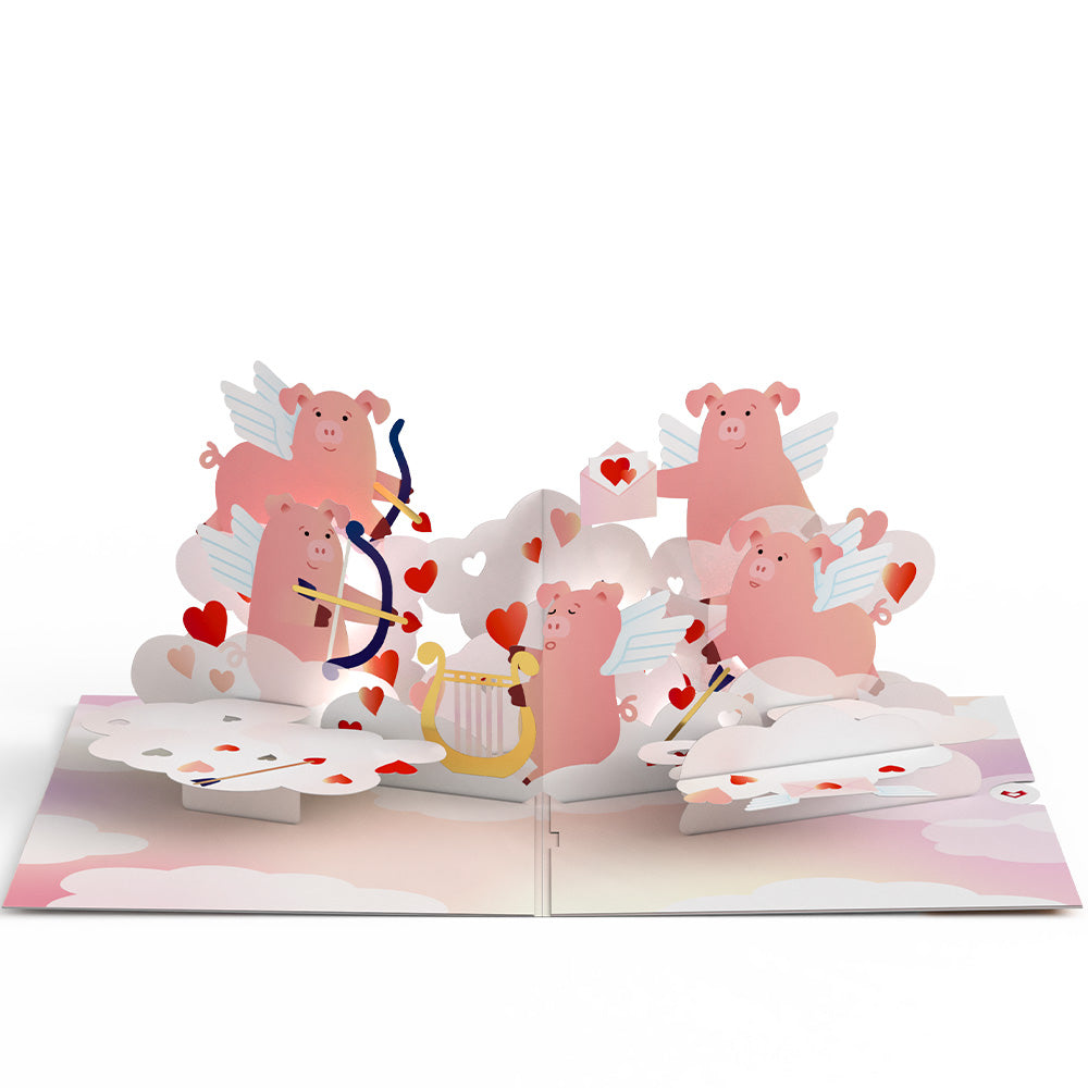 Hogs and Kisses Music and Lights Pop-Up Card