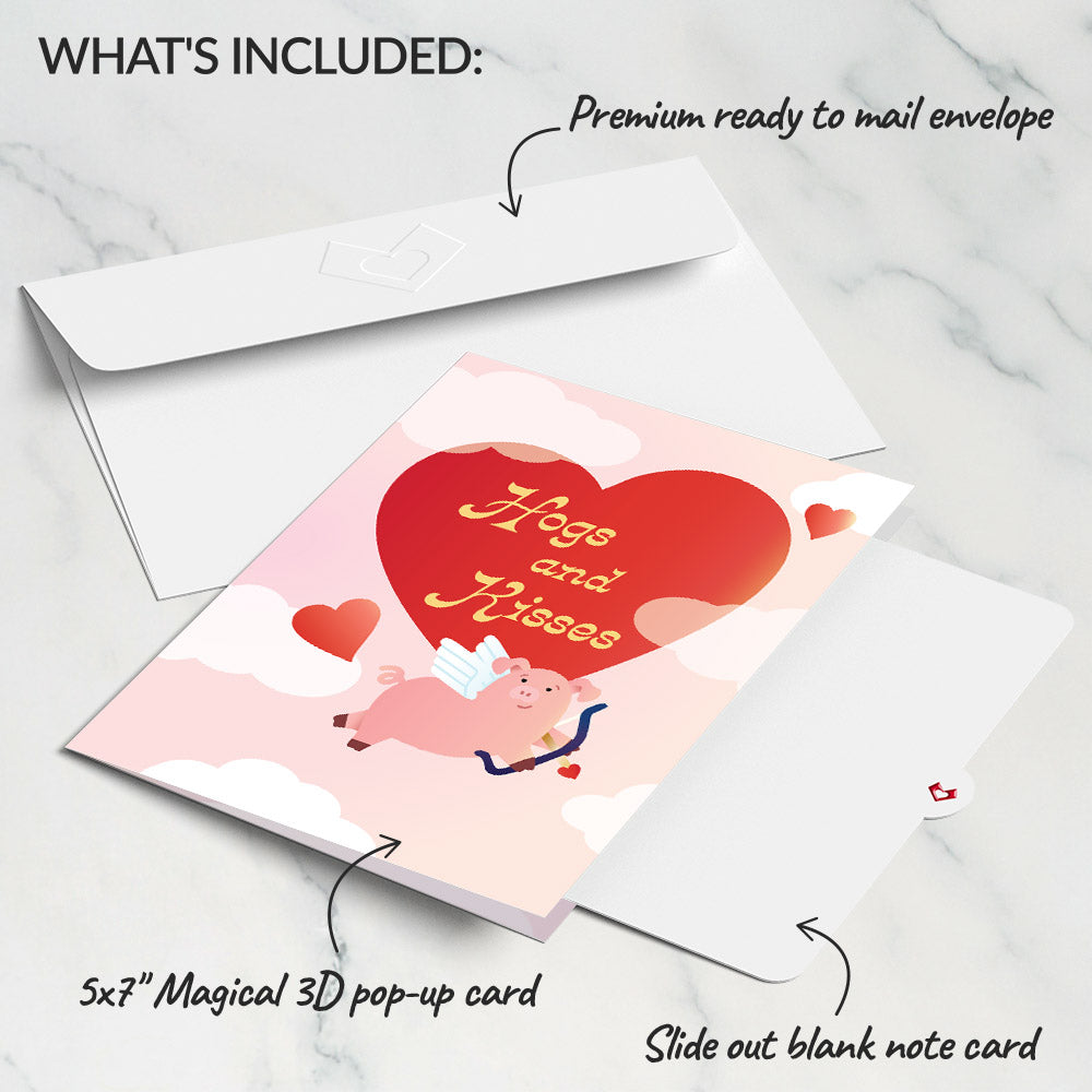 Hogs and Kisses Music and Lights Pop-Up Card