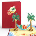 Beach Santa Pop-Up Card