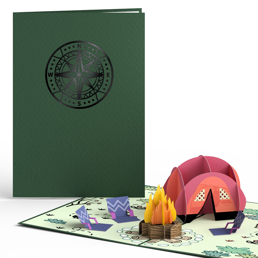 pop up card tent Camping Trip 3D Pop-Up — Unique 3D Pop-Up Gift accessories a loved ones Birthday Size:10