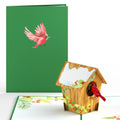 Cardinal Birdhouse Pop-Up Card