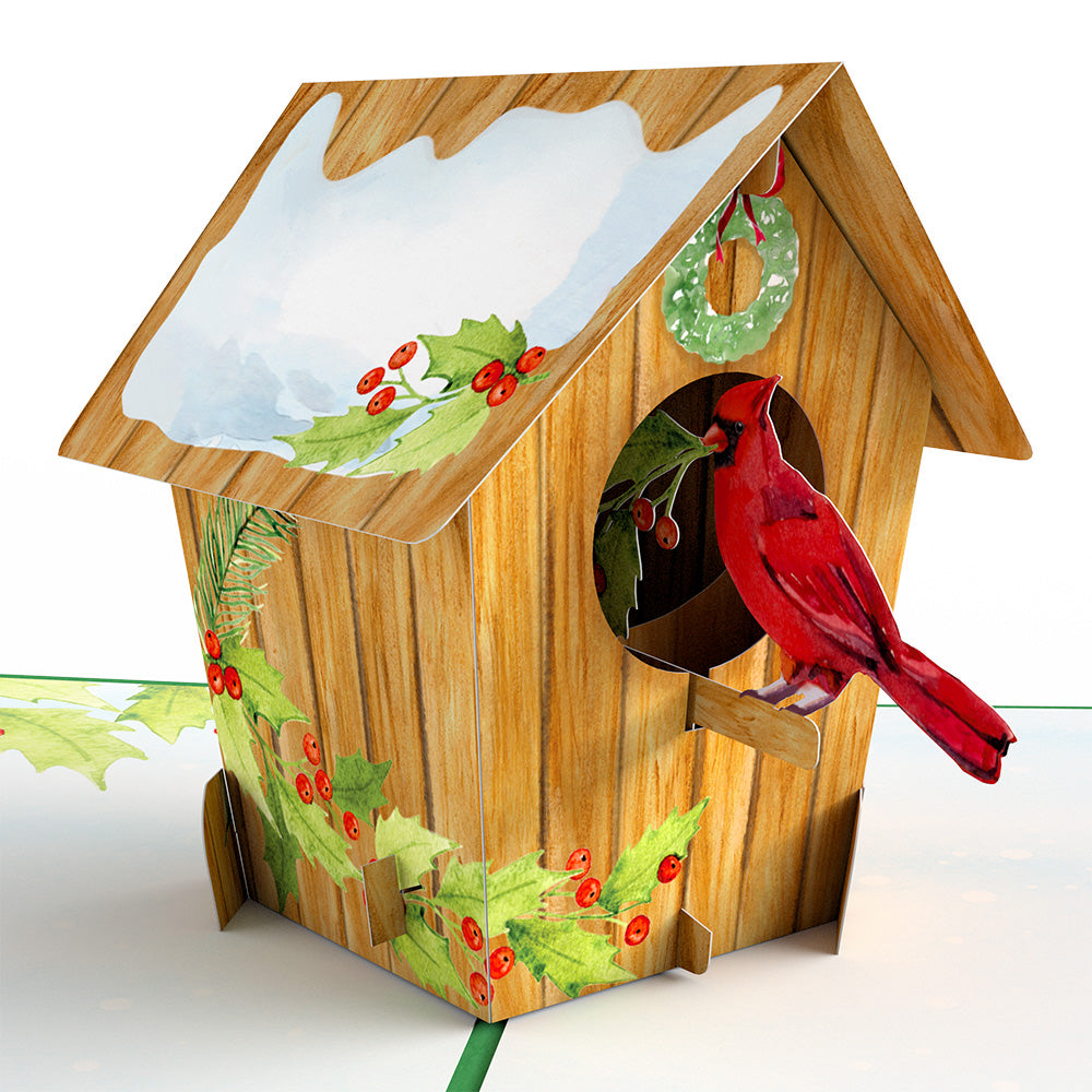 Cardinal Birdhouse Pop-Up Card