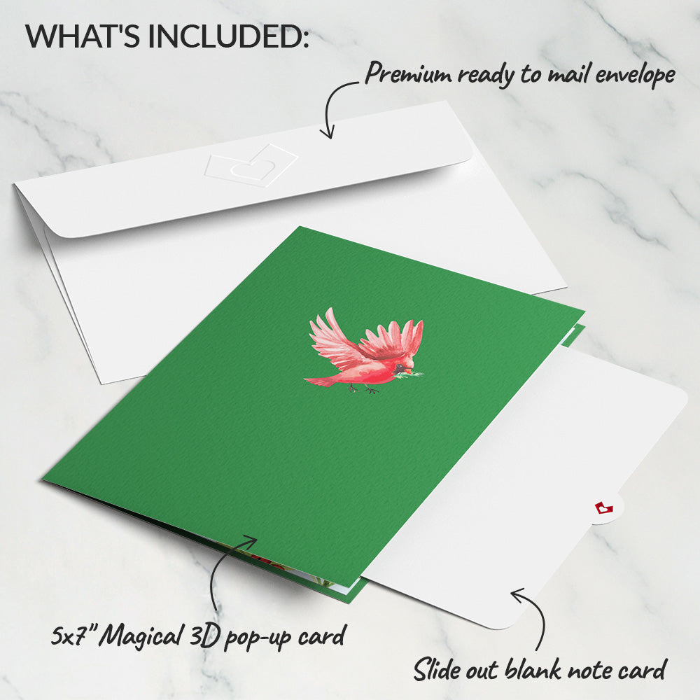 Cardinal Birdhouse Pop-Up Card