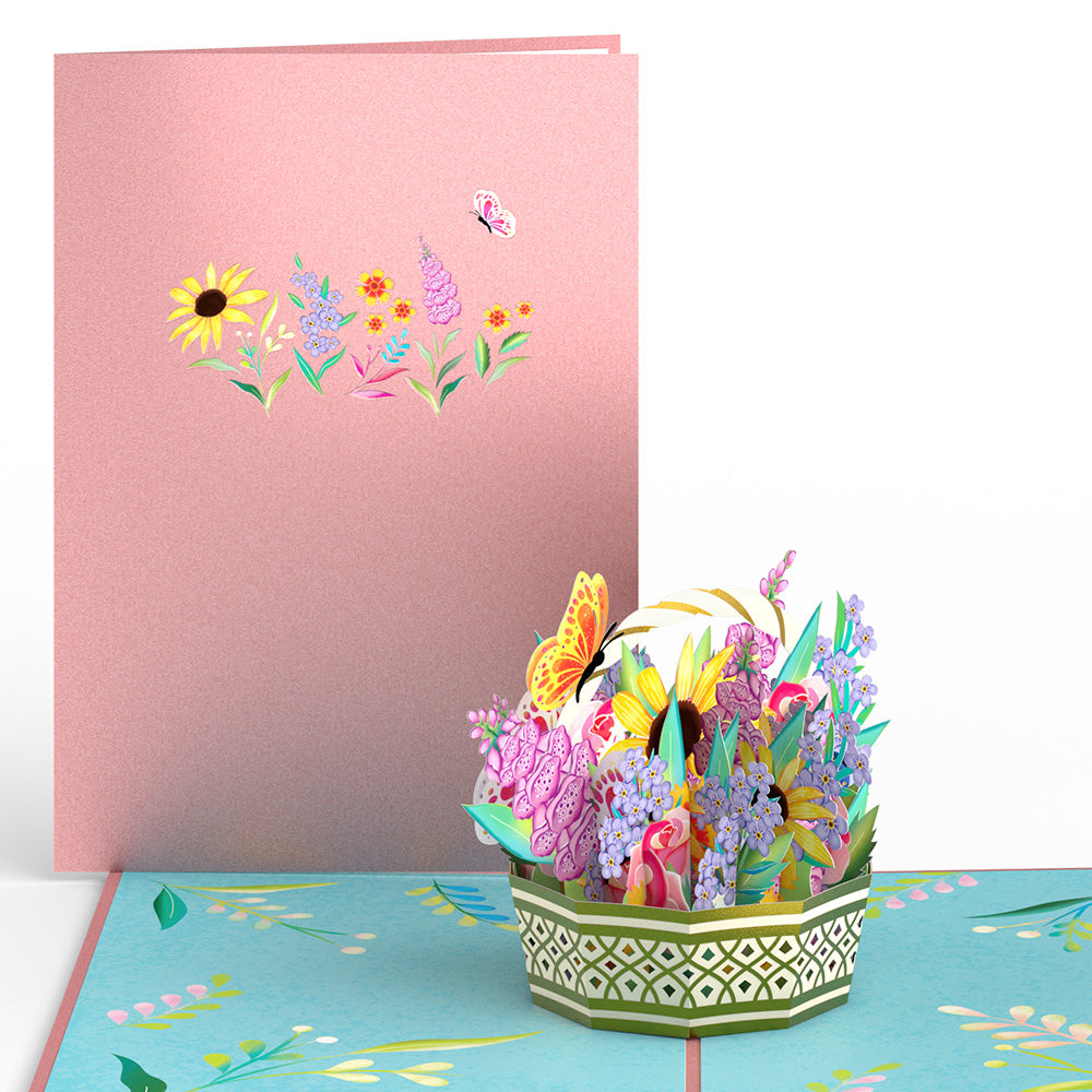 Summer Blossoms Basket Pop-Up Card