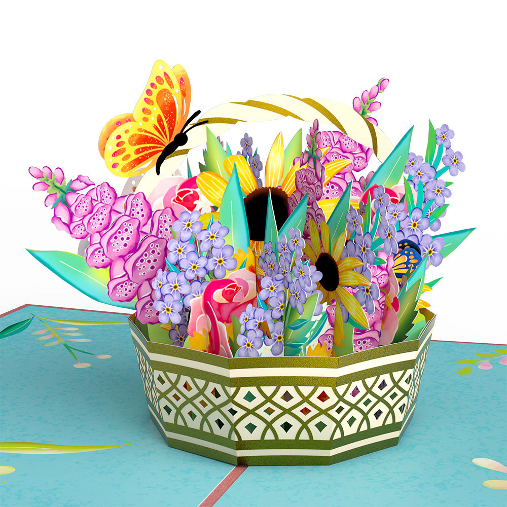 Summer Blossoms Basket Pop-Up Card