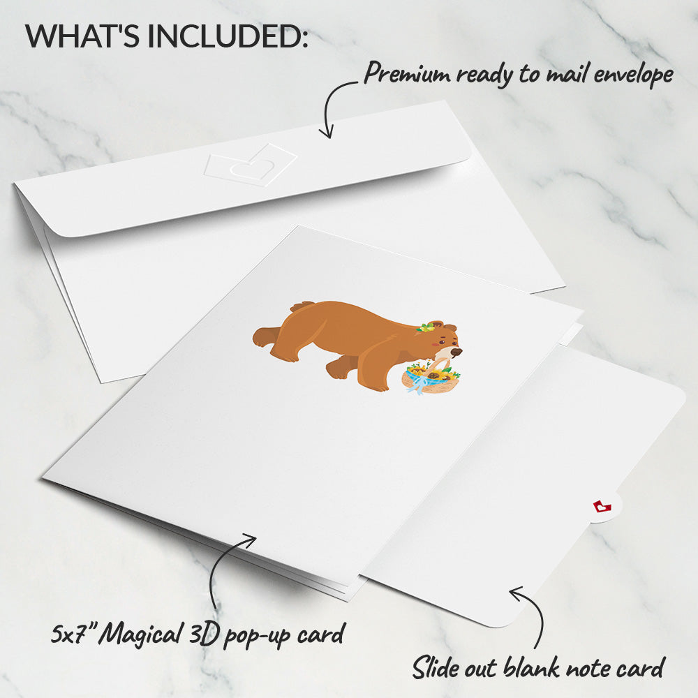 Spring Bear Basket Pop-Up Card