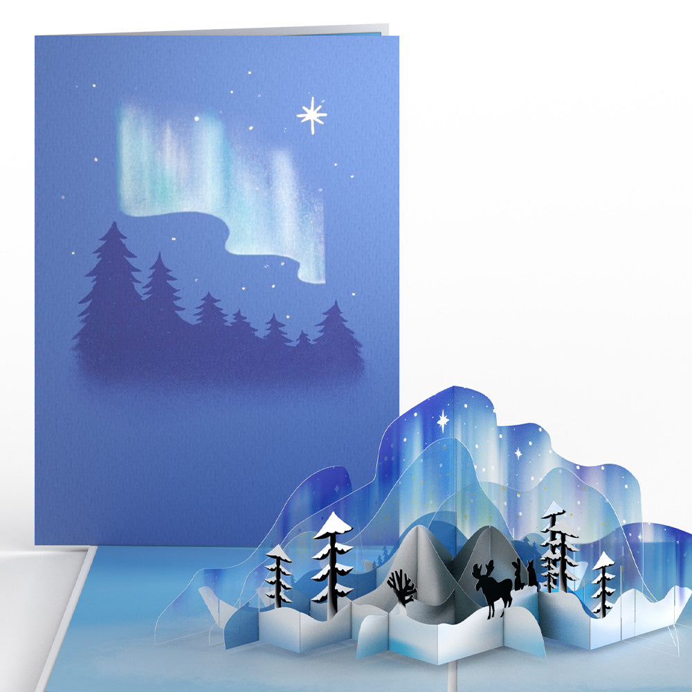 Borealis Winter Night Pop-Up Card