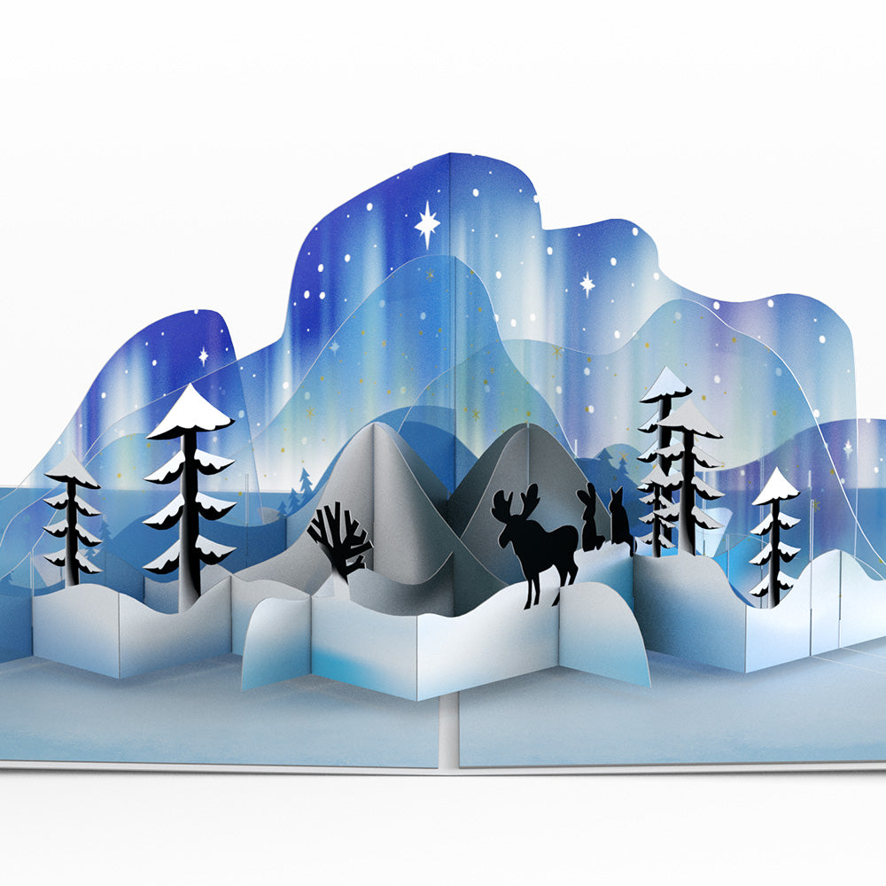 Borealis Winter Night Pop-Up Card