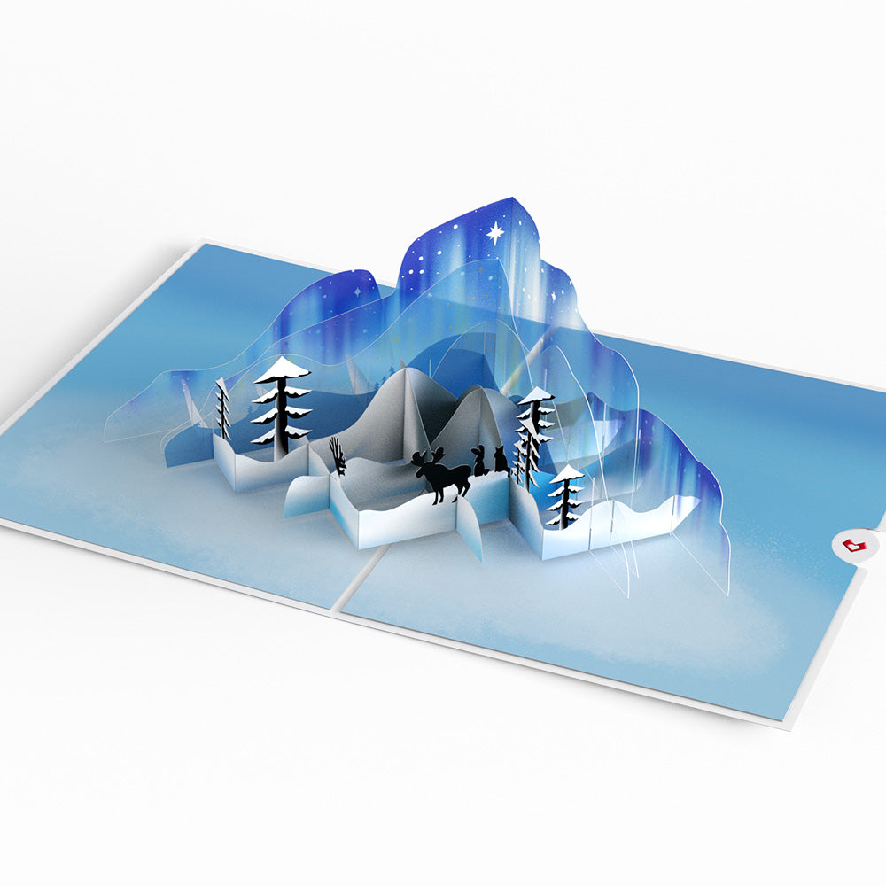 Borealis Winter Night Pop-Up Card
