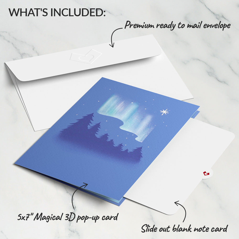 Borealis Winter Night Pop-Up Card