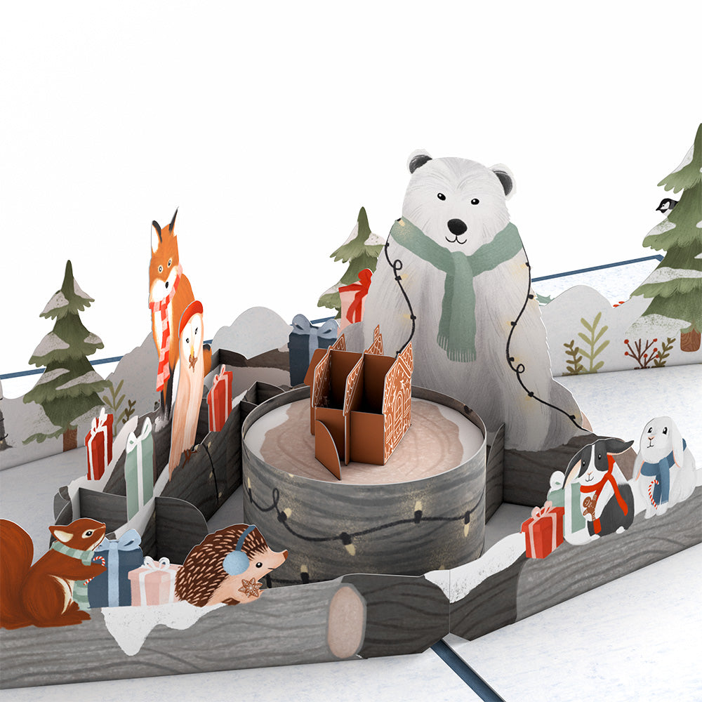 Winter Woodland Animals Pop-Up Card