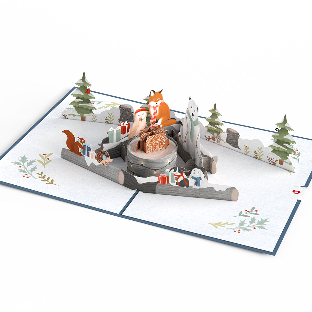 Winter Woodland Animals Pop-Up Card