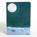 Winter Night Santa Sleigh Pop-Up Card