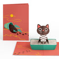 Mischievous Cat Pop-Up Card