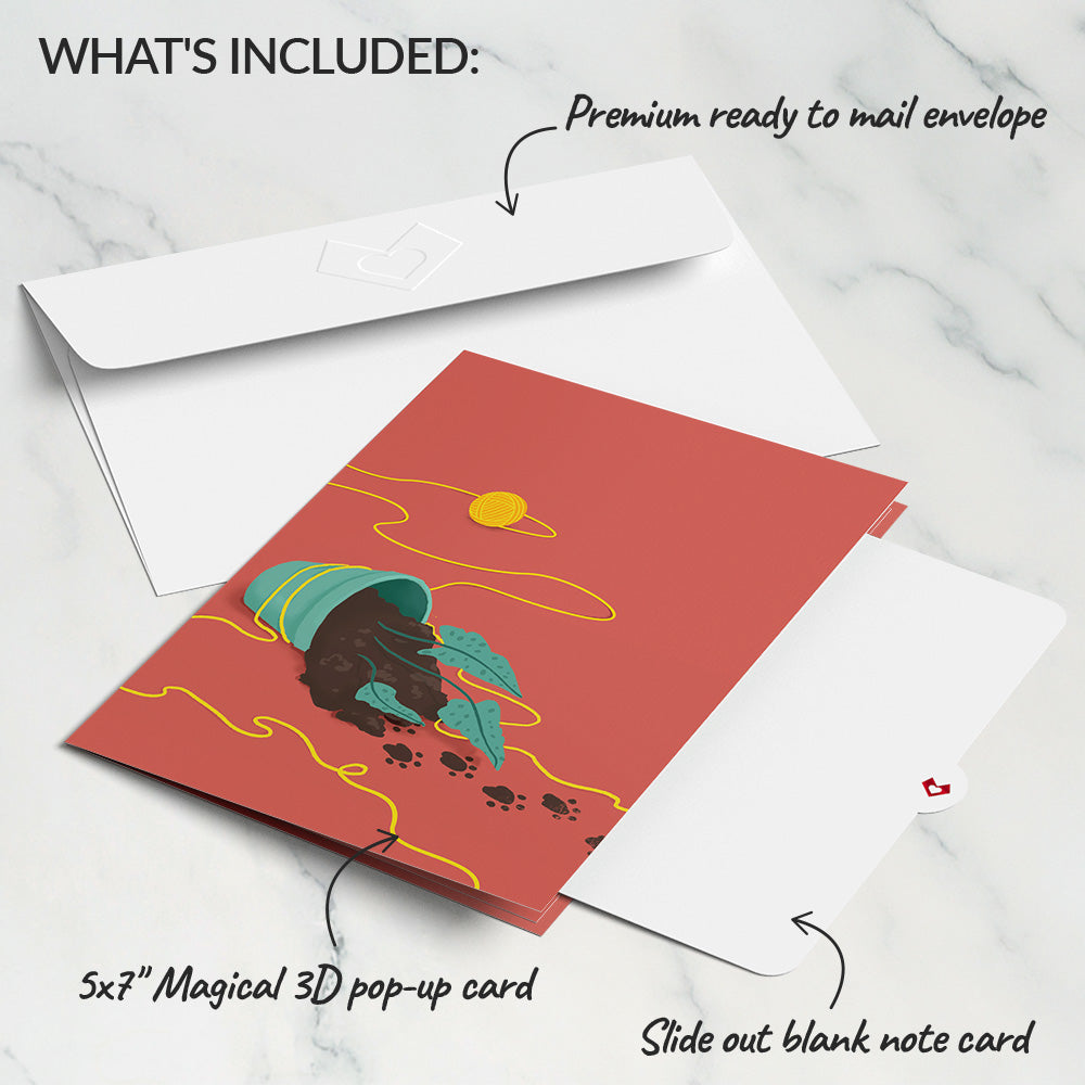 Mischievous Cat Pop-Up Card