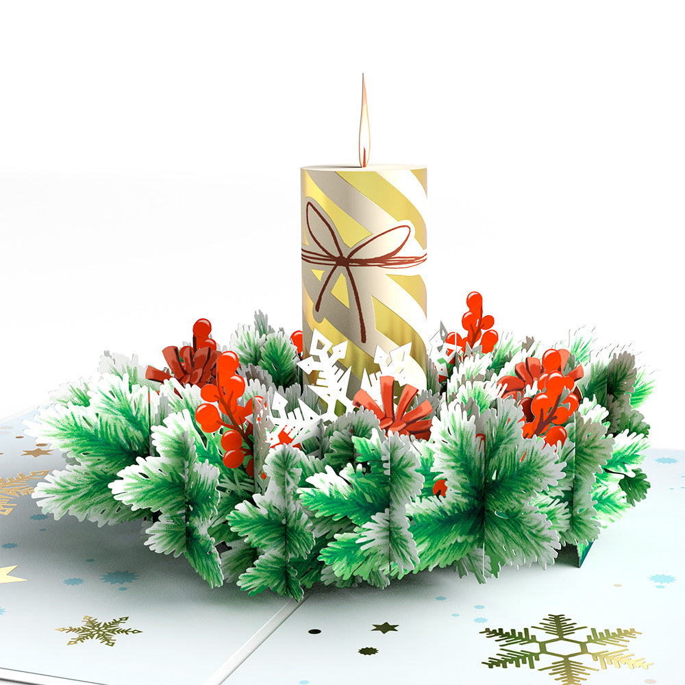 Festive Winter Candle Pop-Up Card