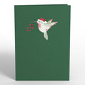 Hummingbirds on Poinsettias Pop-Up Card