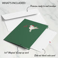 Hummingbirds on Poinsettias Pop-Up Card