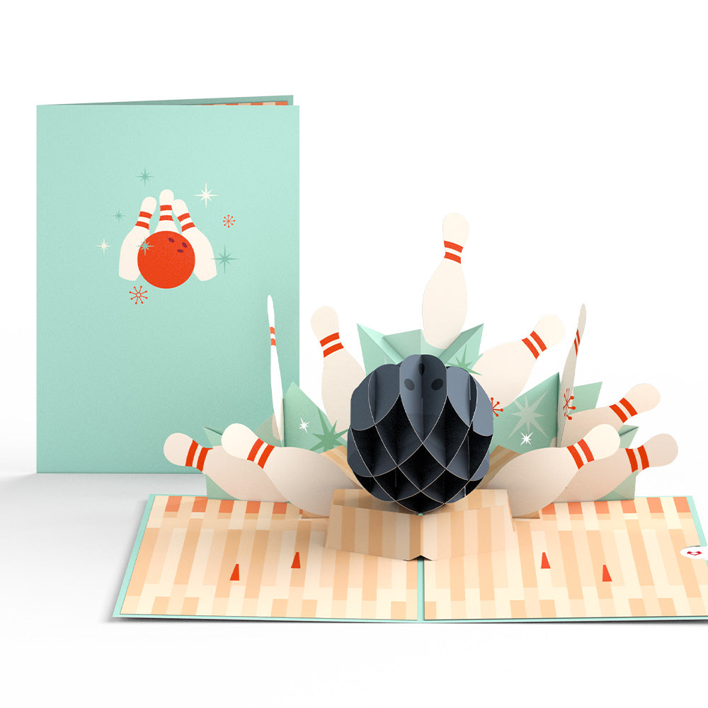 Retro Bowling Pop-Up Card