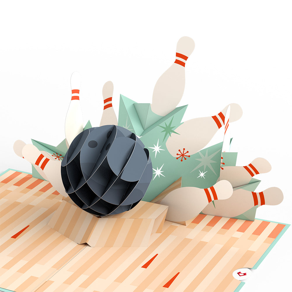 Retro Bowling Pop-Up Card