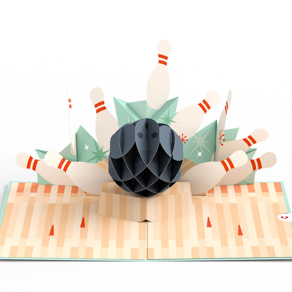 Retro Bowling Pop-Up Card