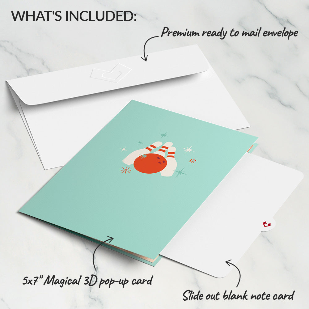 Retro Bowling Pop-Up Card