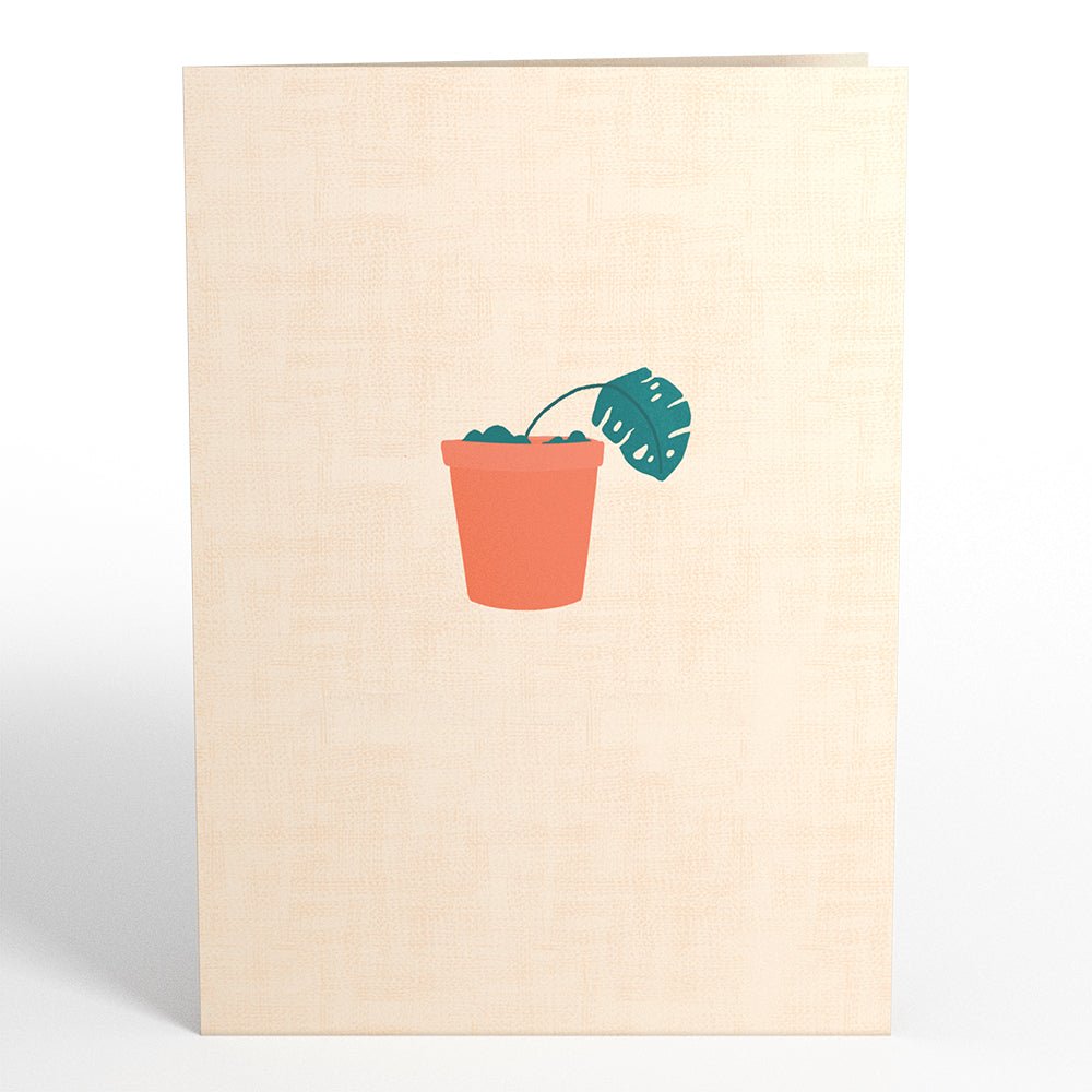 Monstera Card With Mini Bouquet