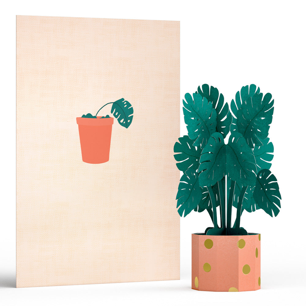 Monstera Card With Mini Bouquet